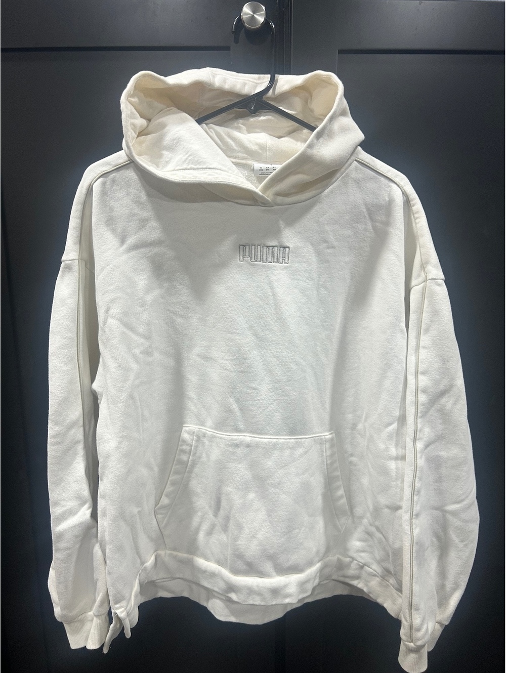 Puma White Pullover Hoodie XXL Made in Cambodia